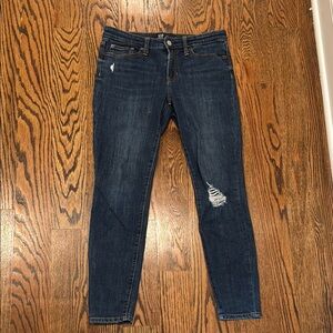 GAP Blue Skinny Jeans with Distressed Knee